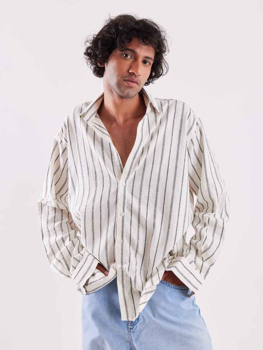 Linen-blend Striped Shirt