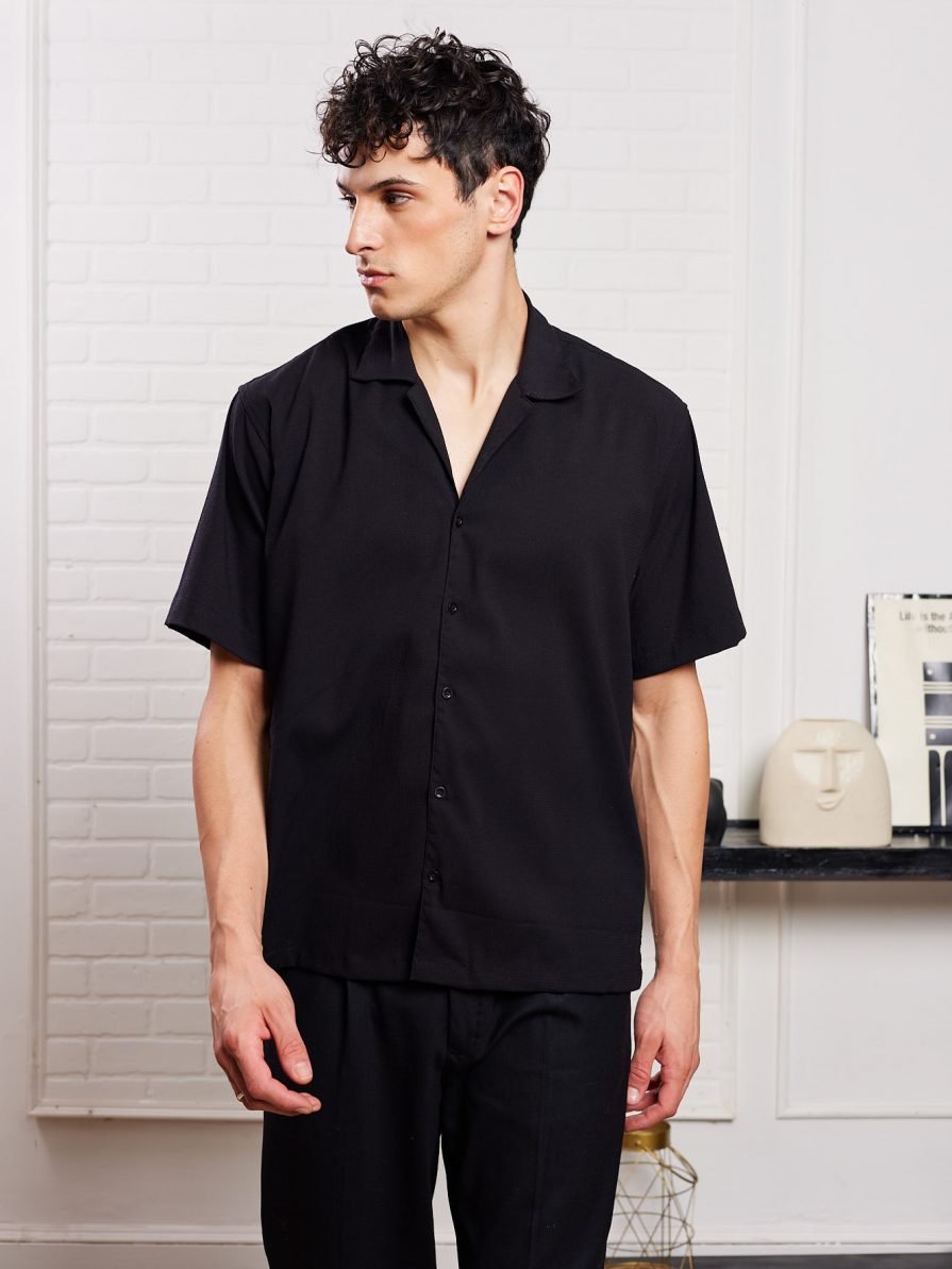 Black Textured Shirt