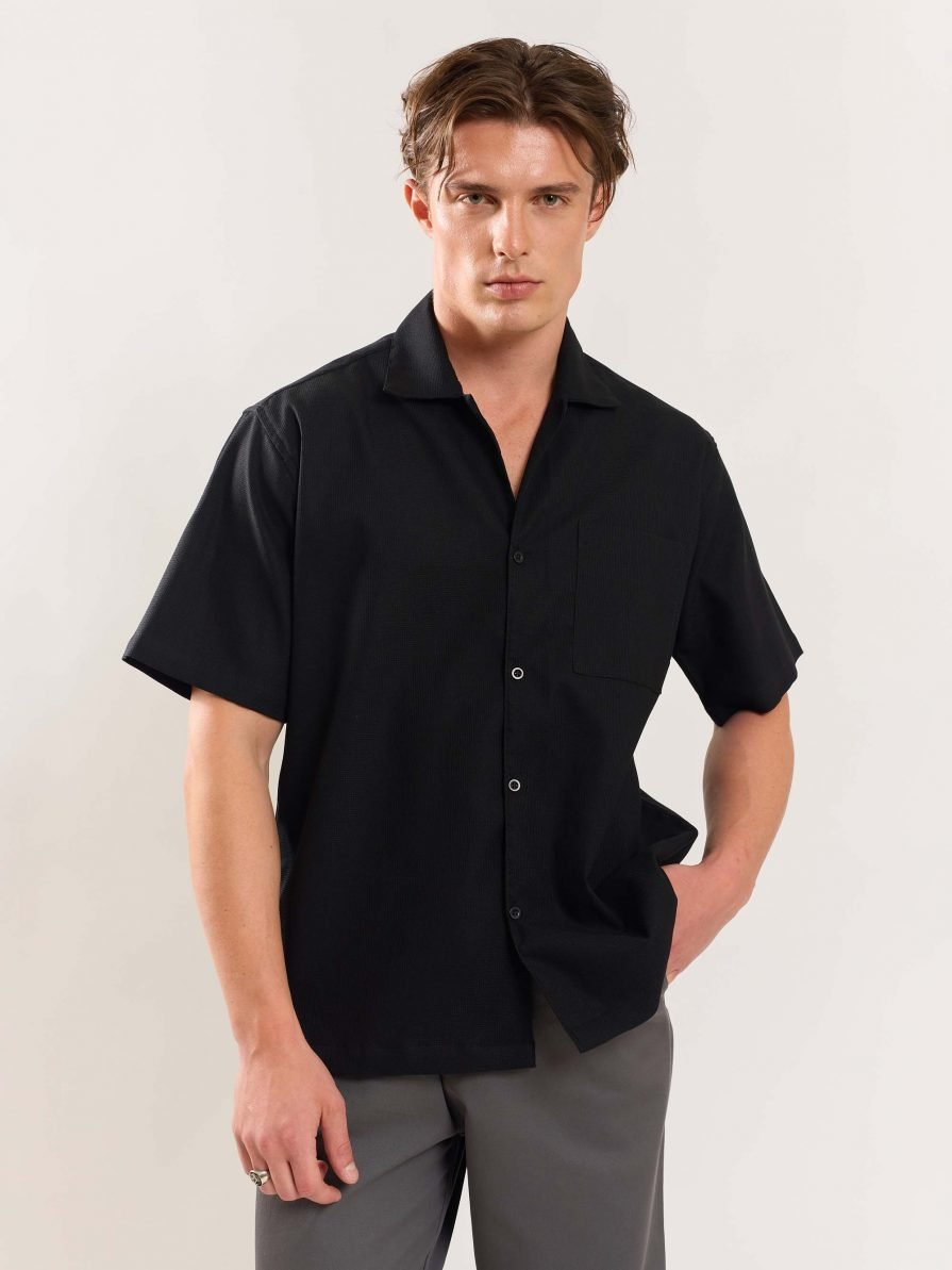 Black Textured Shirt