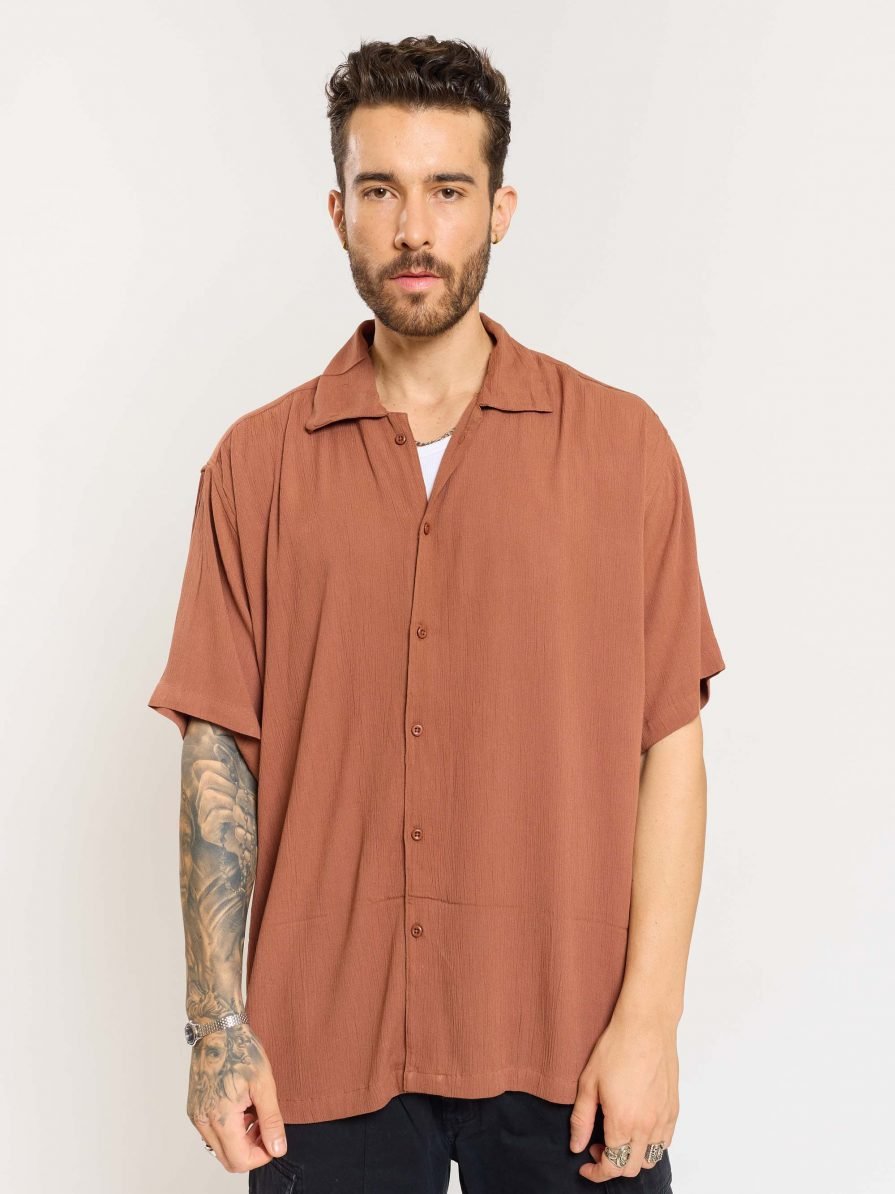 Brown Wrinkled Shirt