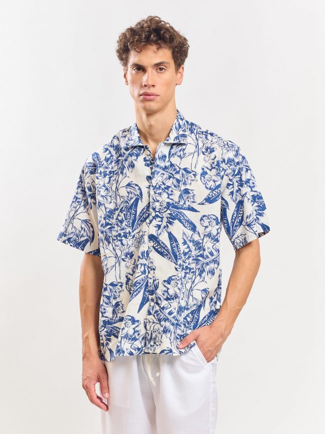 summer in greece printed shirt for men