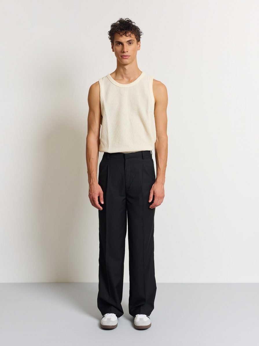 Black Pleated Baggy Fit Trousers