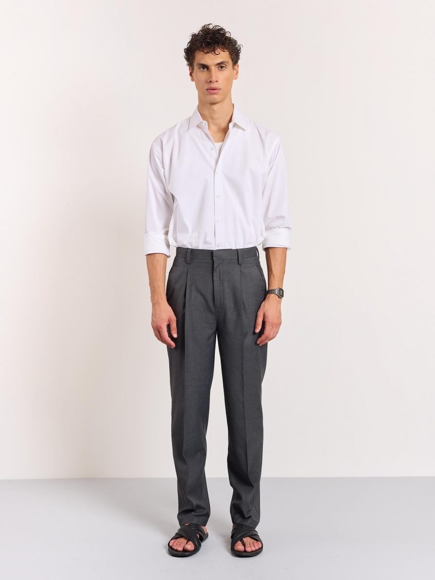 Grey Pinstriped Trouser