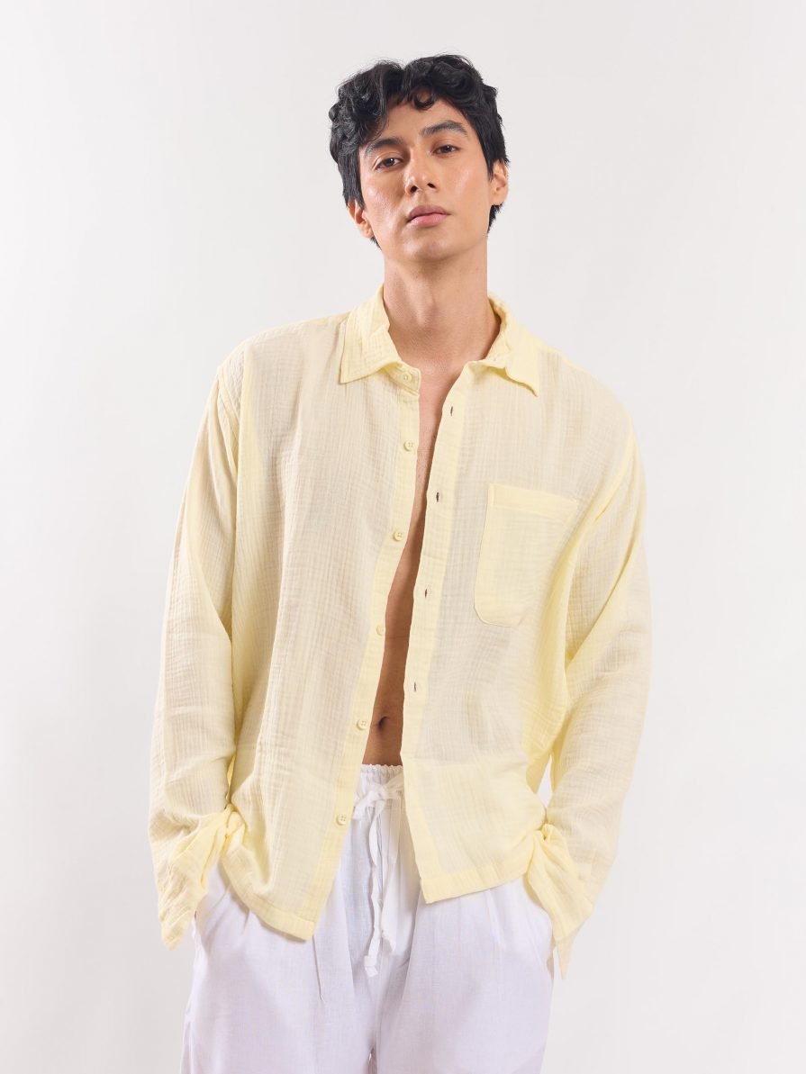 Yellow Gauze Holiday Shirt