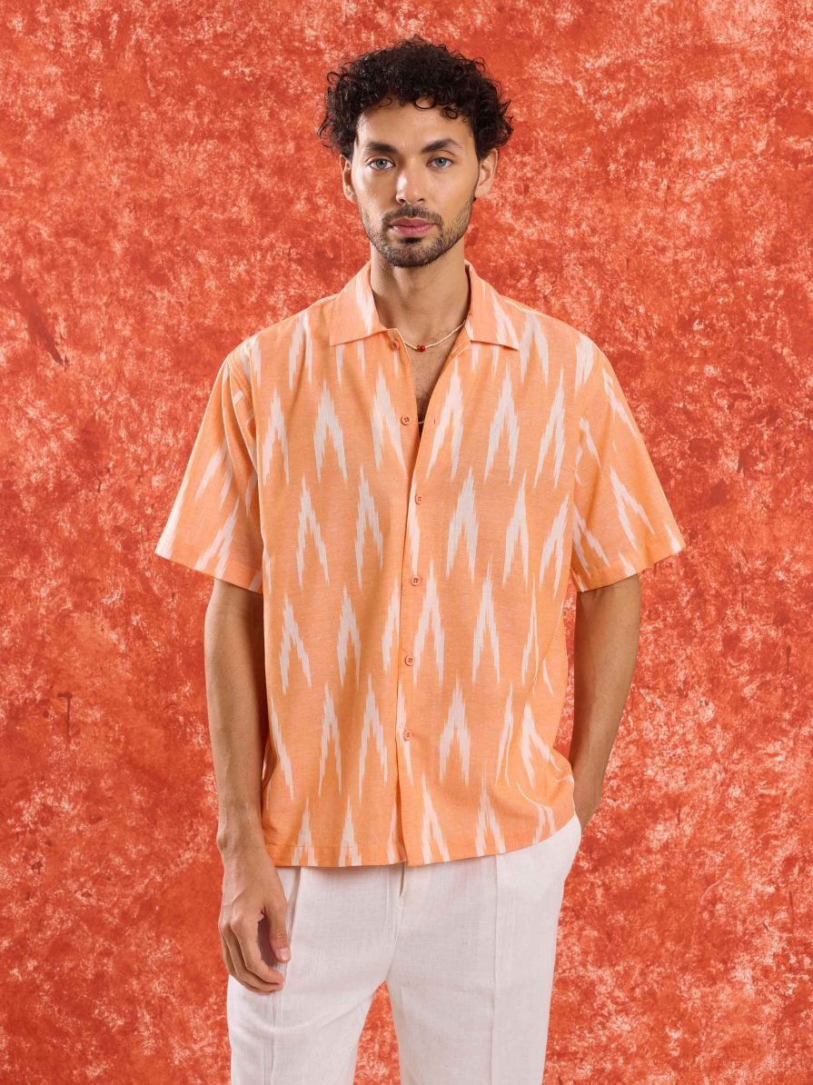 Peach Ikat Shirt