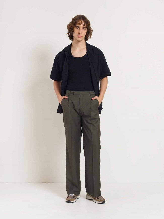 Dark taupe baggy trousers