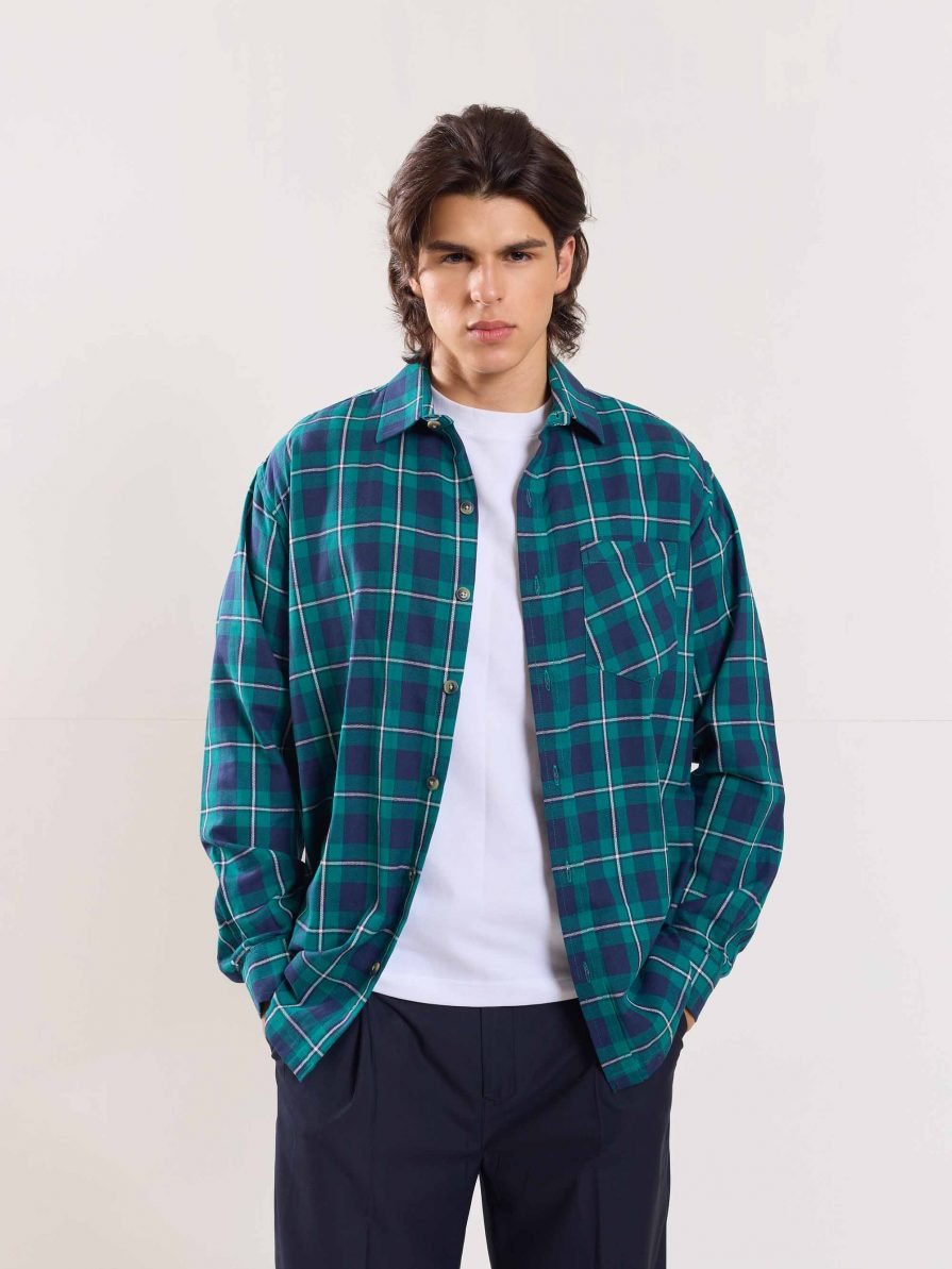 Green Flannel Overshirt