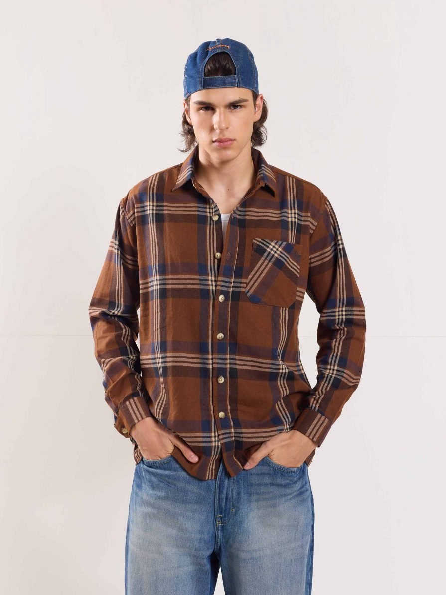 Dark Brown Flannel Overshirt