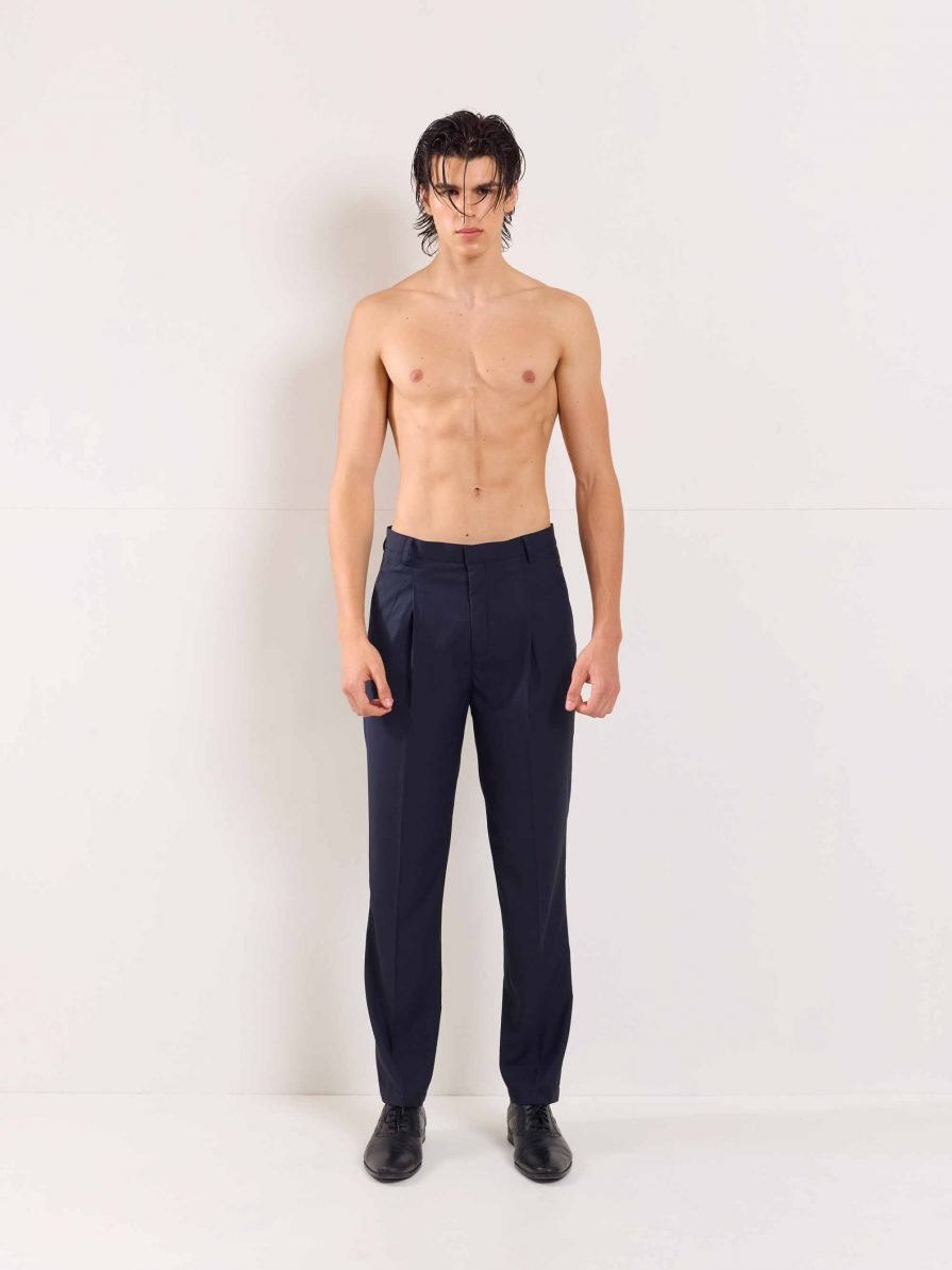 Blue Straight Fit Trousers