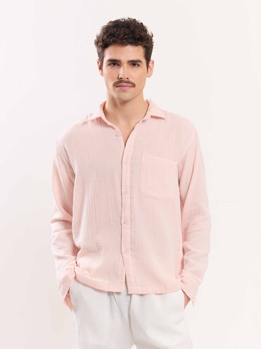 Pink Gauze Holiday Shirt