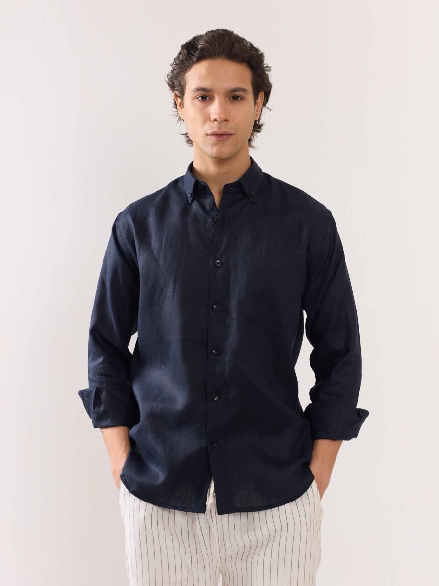 Dark Navy Linen Shirt