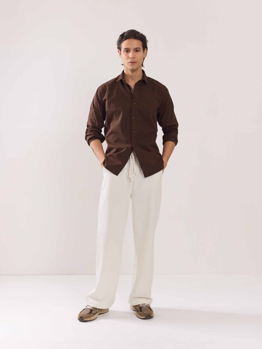 Coffee Brown Poplin Shirt