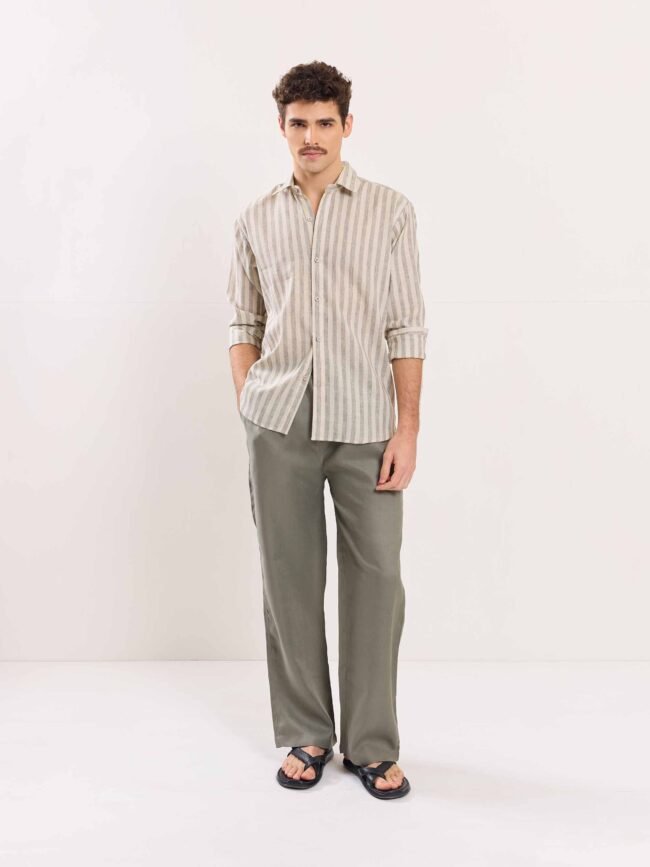 Gray Linen Pull on pants