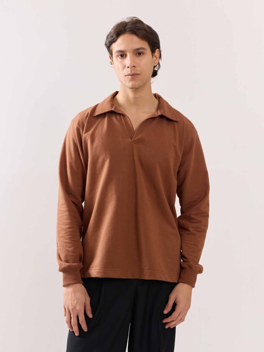 Brown Terry Polo T-shirt